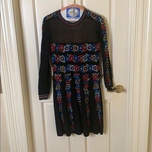 VALENTINO - black dress with flowers